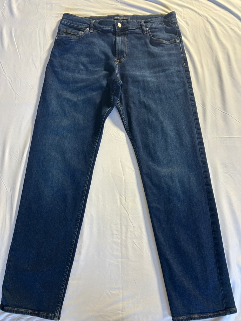 Calvin Klein Jeans Dark Blue Straight Fit Jeans SIZE 38W X 34L